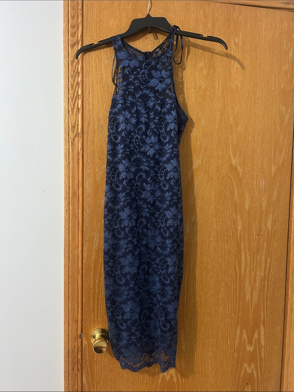 AX Paris Navy Lace Midi Halter Dress